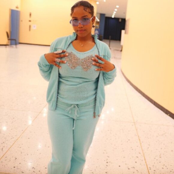 TWISTED HEART AMERICA 3 PIECE SWAVORSKI SWEAT SUIT Y2K RARE - Picture 5 of 8